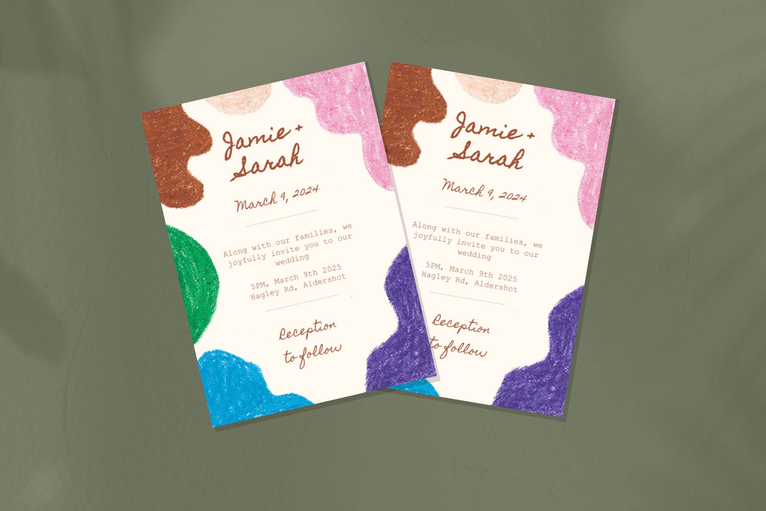 Free wedding invitation template: A Colorful Celebration of Modern Love