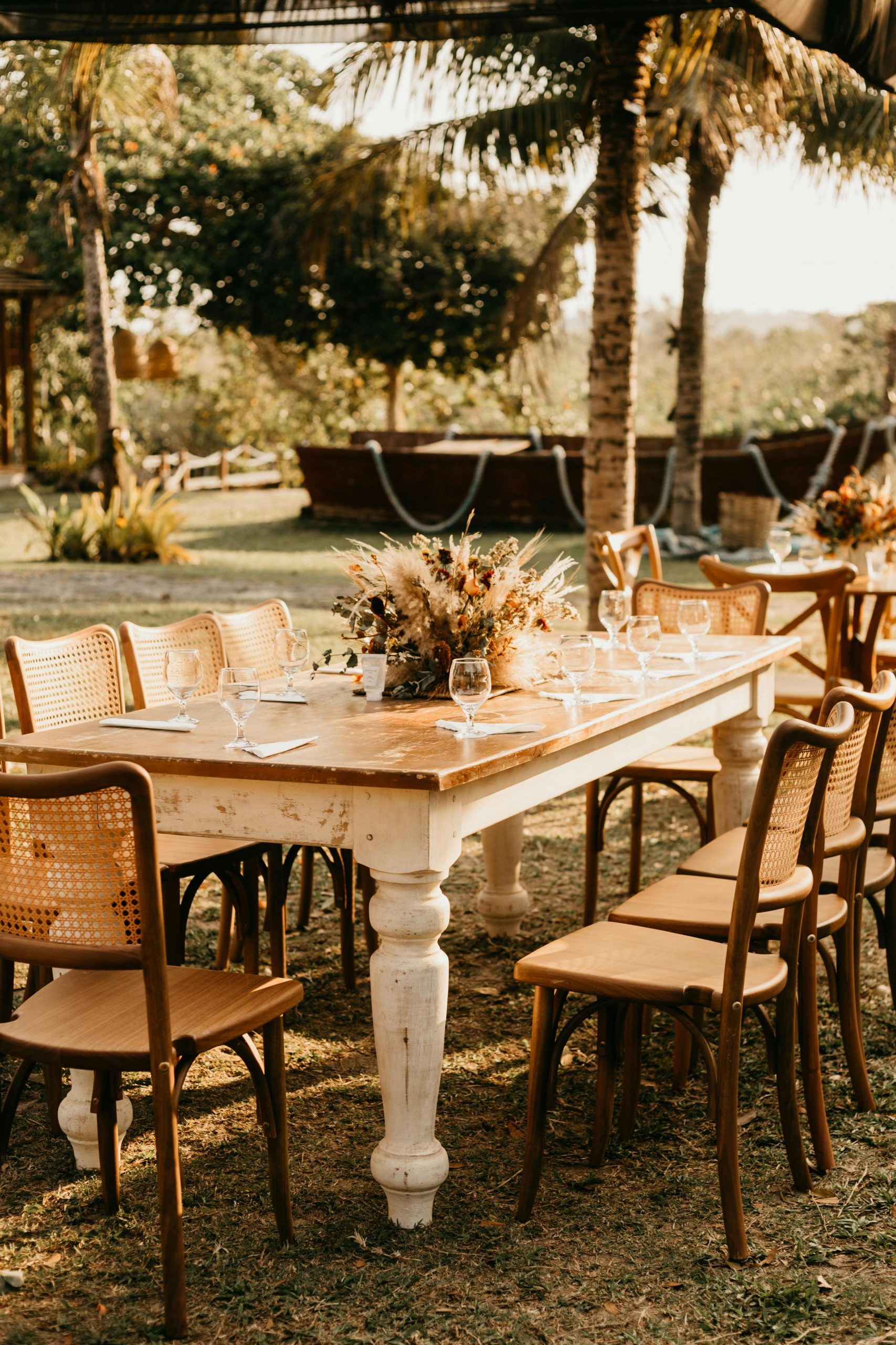 Wedding reception table setup