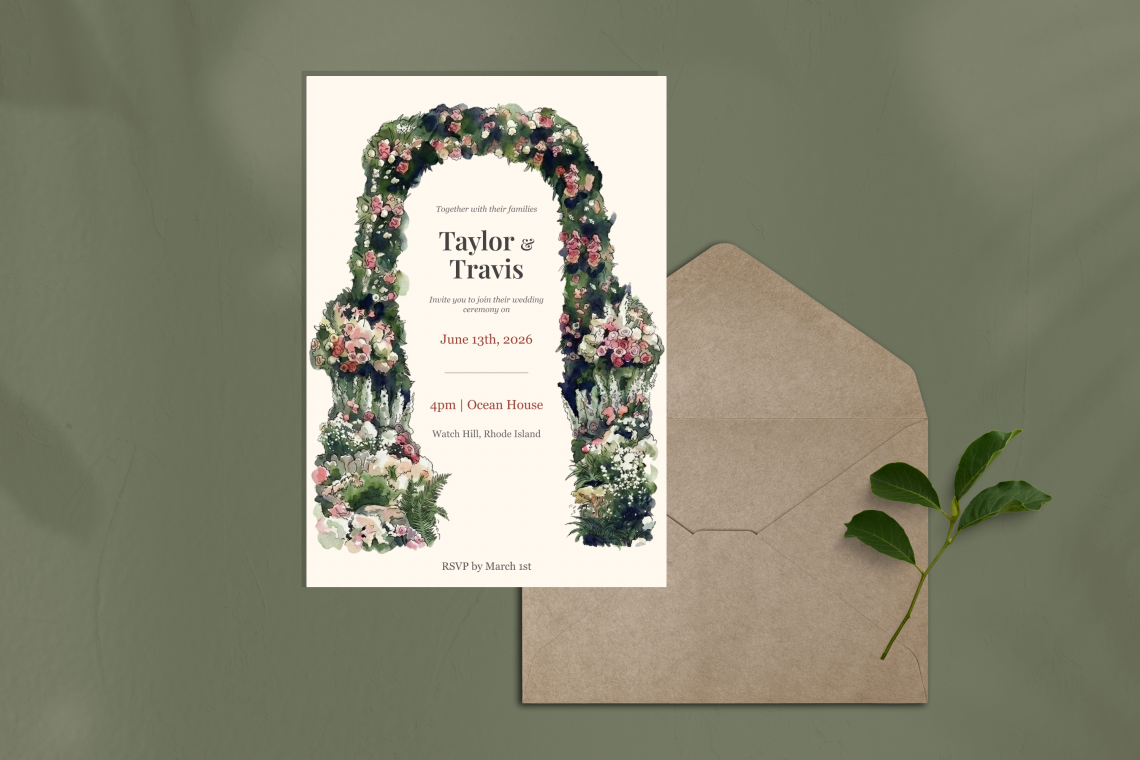 Taylor Swift inspired wedding invitation template
