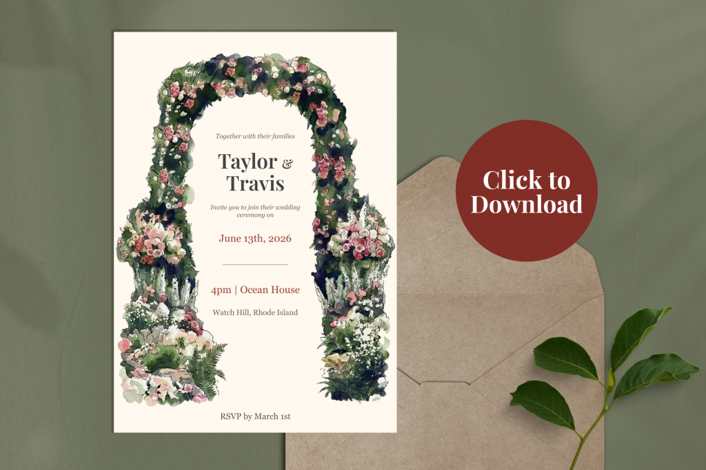 Taylor Swift inspired wedding invitation template